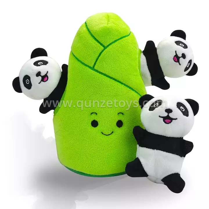 Factory wholesale pet toys plush Panda Stuffed Animal Interactive Squeaky Hide a