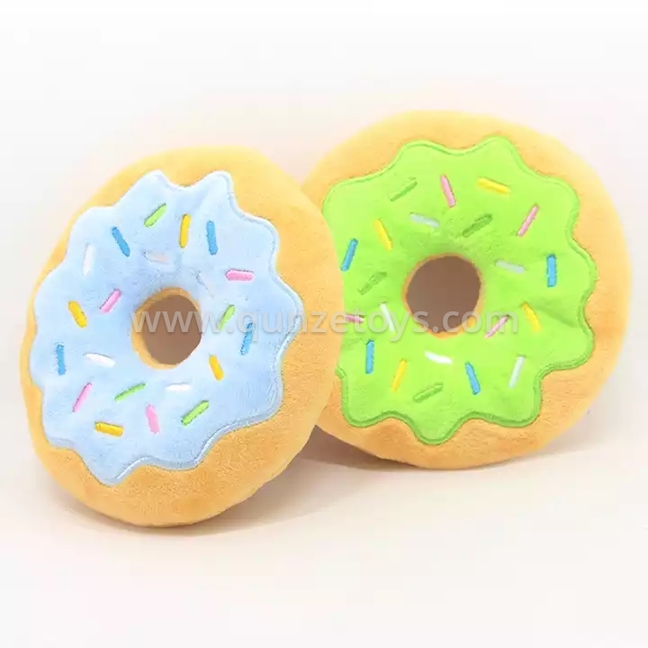 Factory Wholesale Cheap Food Dog Toys Pizza Hamburg French Fries Donuts Plush To