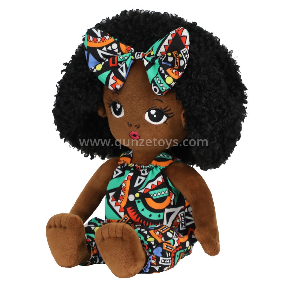 Black Dolls African Girl Baby Doll Fashion Play Baby Human Plush Doll