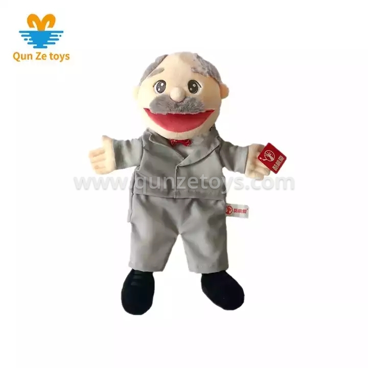 Factory Own Design Stuffed Soft Toy Open Mouth Human Hand Plush Puppet Doll Huma