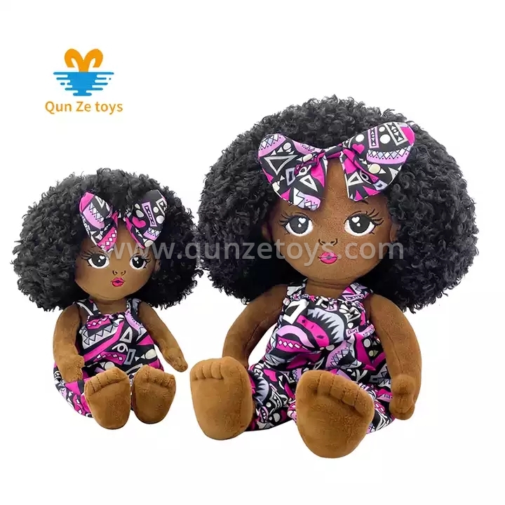 High Quality Soft Stuffed Baby Doll Gifts Black Ballet Girl Doll Rag Dolls