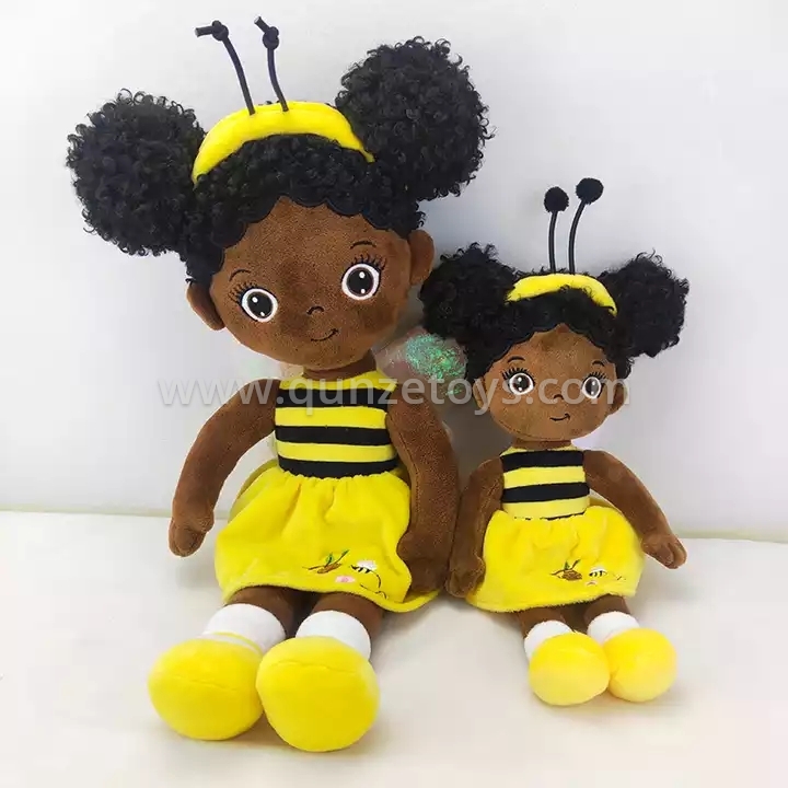 Factory Price Gift For Children Soft Comfortable Plush Black Bee Costume Doll Hu