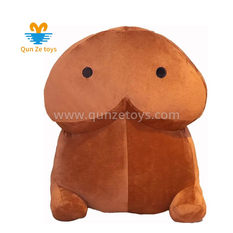 3D Simulation Soft Back Cushion Funny Plush Stuffed Pillow for Home Decor Brown 