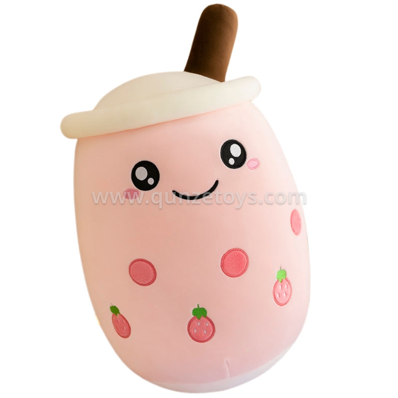 Factory Hot Sell High Quality Bubble Cute Carton Boba Fruit Tea Cup Plush Pillow