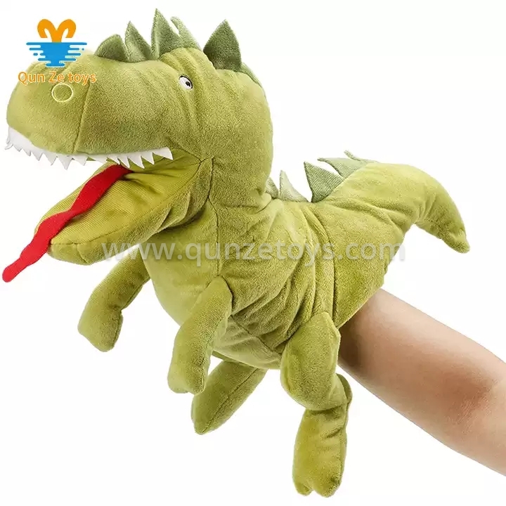 Custom Dinosaur Hand Puppet With Open Movable Mouth For Imaginative Play Hand Pl