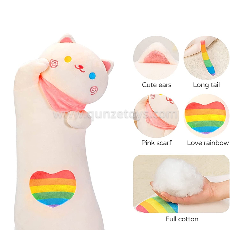 Rainbow Cat Plush Throw Pillow4
